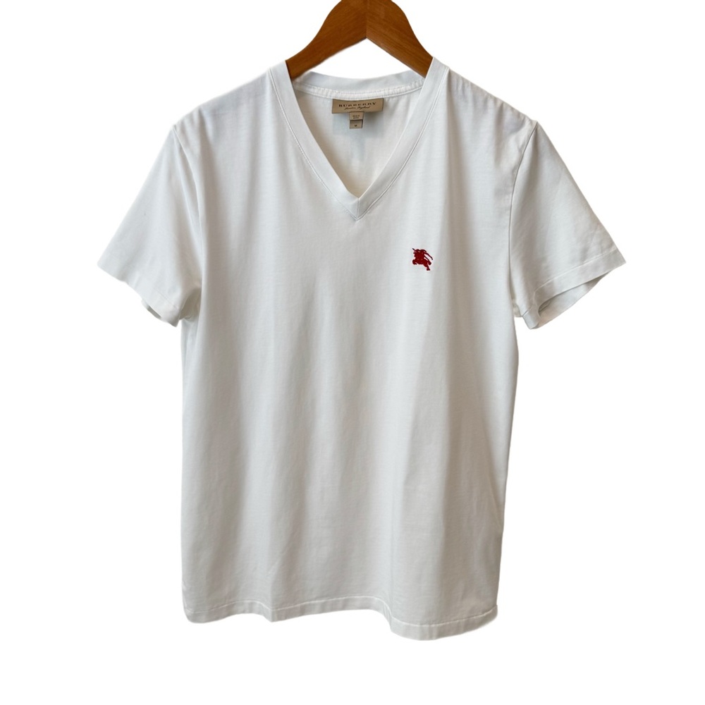 burberry • men’s embroidered logo v-neck tee
